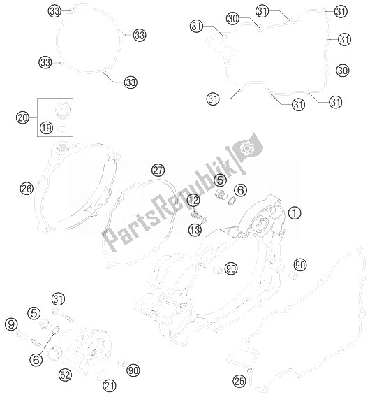 Todas las partes para Tapa Del Embrague de KTM 150 XC USA 2013