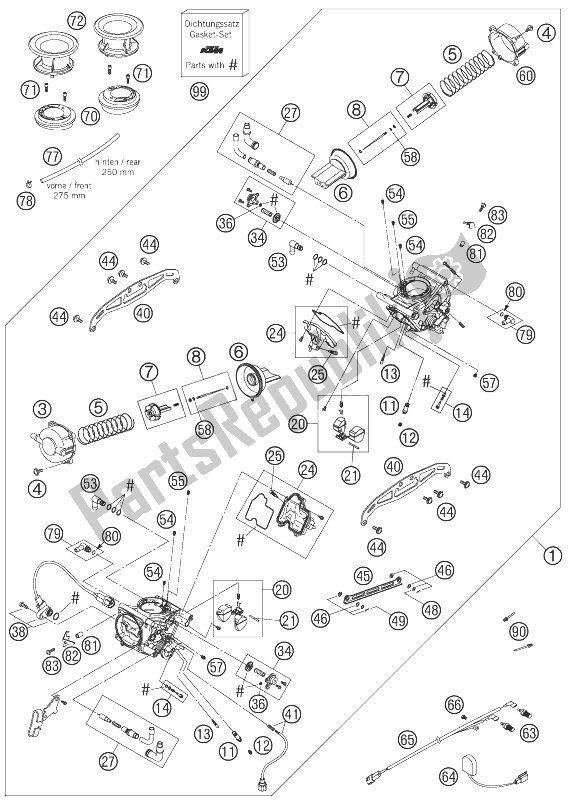 Tutte le parti per il Carburatore del KTM 950 Superenduro R Australia United Kingdom 2007