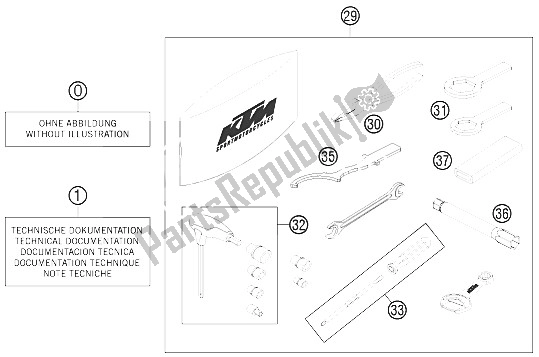 All parts for the Accessories Kit of the KTM 690 Duke Black ABS Europe 2015