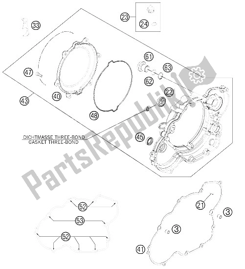 Wszystkie części do Pokrywa Sprz? G? A KTM 525 XC ATV Europe 2012