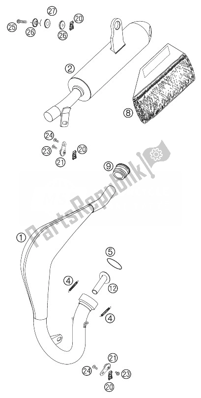 Wszystkie części do Wydech 50 Ac KTM 50 Senior Adventure Europe 2003