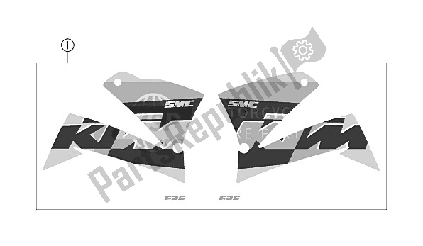 All parts for the Decal of the KTM 625 SMC Europe 2006