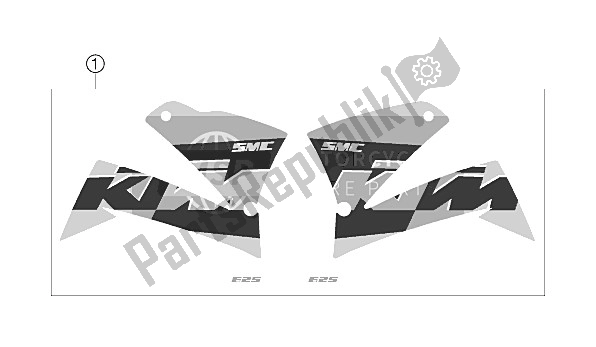 All parts for the Decal of the KTM 625 SMC USA 2006