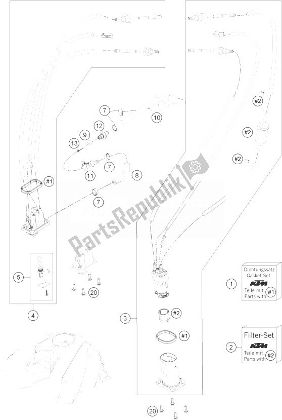 All parts for the Fuel Pump of the KTM 690 Duke Black ABS USA 2014