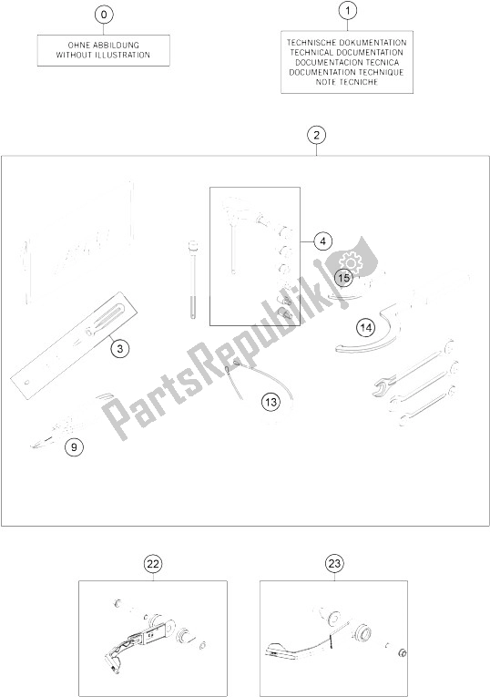 All parts for the Accessories Kit of the KTM 1290 Superduke R S E ABS 16 Australia 2016