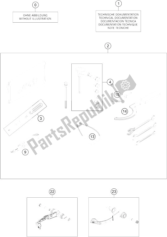 Todas as partes de Kit De Acessórios do KTM 1290 Superduke R S E ABS 16 USA 2016