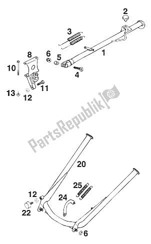 All parts for the Stand Main - Stand Side Lc4'96 of the KTM 400 EXC WP Europe 1996