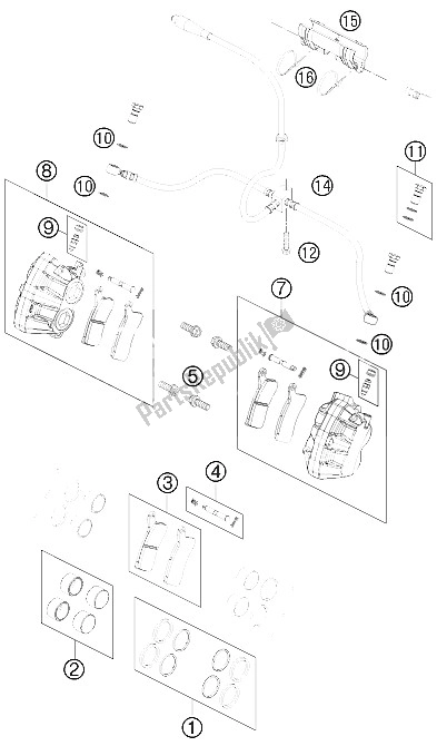 Tutte le parti per il Pinza Freno Anteriore del KTM 505 SX ATV Europe 2012