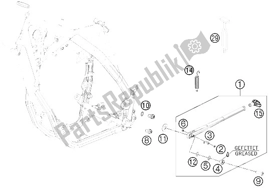 All parts for the Side / Center Stand of the KTM 350 XC F USA 2011