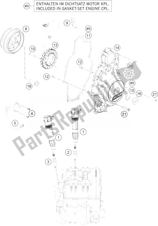 Tutte le parti per il Sistema Di Accensione del KTM 1290 Superduke R Black ABS 14 Australia 2014