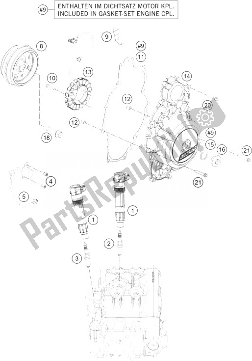 All parts for the Ignition System of the KTM 1290 Superduke R Black ABS 14 USA 2014