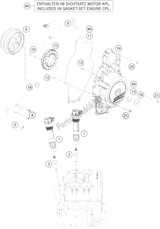 All parts for the Ignition System of the KTM 1290 Superduke R Black ABS 14 USA 2014