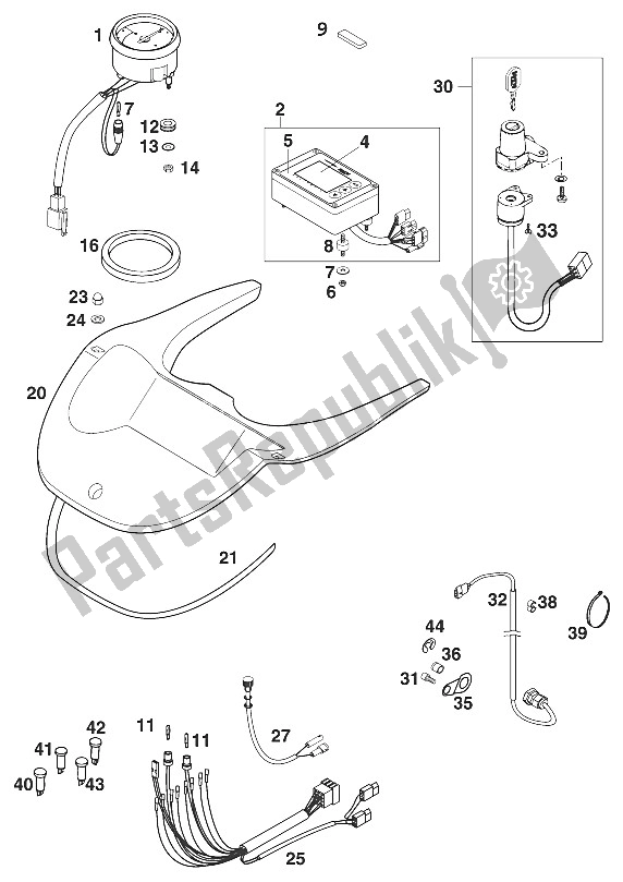 All parts for the Trippmaster - Rpm Meter Adventu of the KTM 640 Adventure R Australia 2001