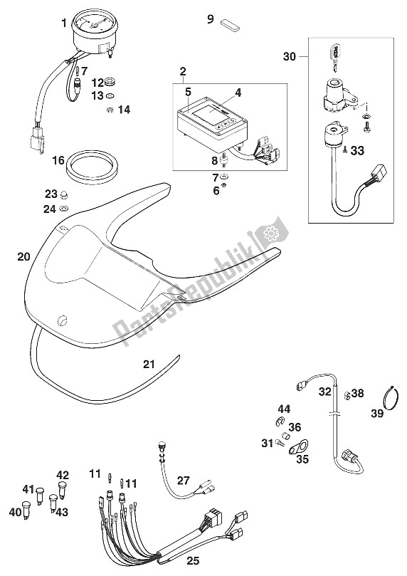 All parts for the Trippmaster - Rpm Meter Adventu of the KTM 640 Adventure R USA 2001