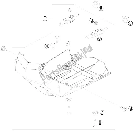 Todas as partes de Guarda Do Motor do KTM 690 Enduro 09 Europe 2009