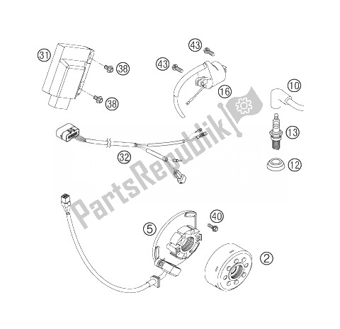 Todas as partes de Sistema De Ignição do KTM 125 SX Europe 2007