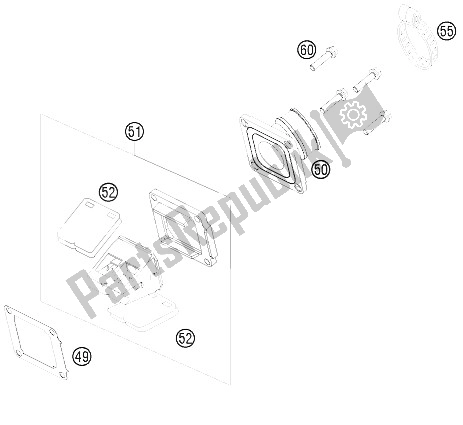 Tutte le parti per il Cassa Della Valvola A Lamella del KTM 105 XC 19 16 USA 2009