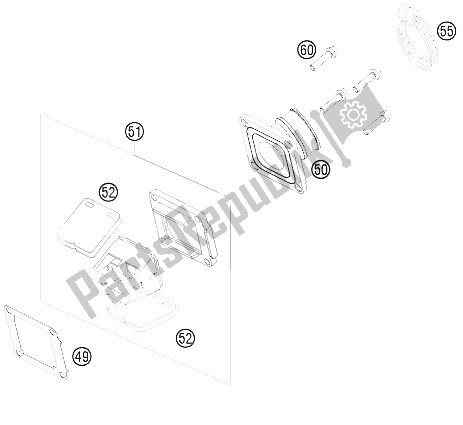 Todas las partes para Caja De Válvula De Lámina de KTM 85 SX 17 14 Europe 2009