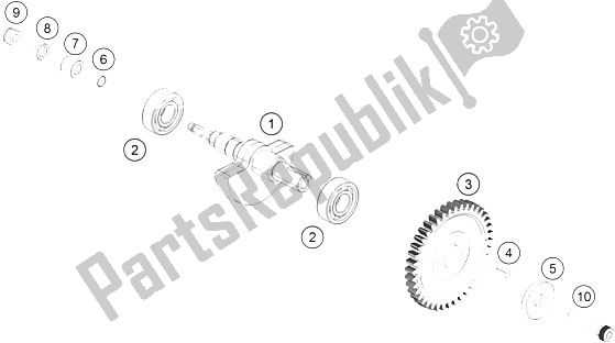 All parts for the Balancer Shaft of the KTM 200 Duke OR W O ABS B D 15 Asia 2015