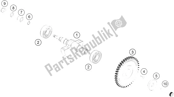 All parts for the Balancer Shaft of the KTM 200 Duke OR W O ABS B D 16 2016