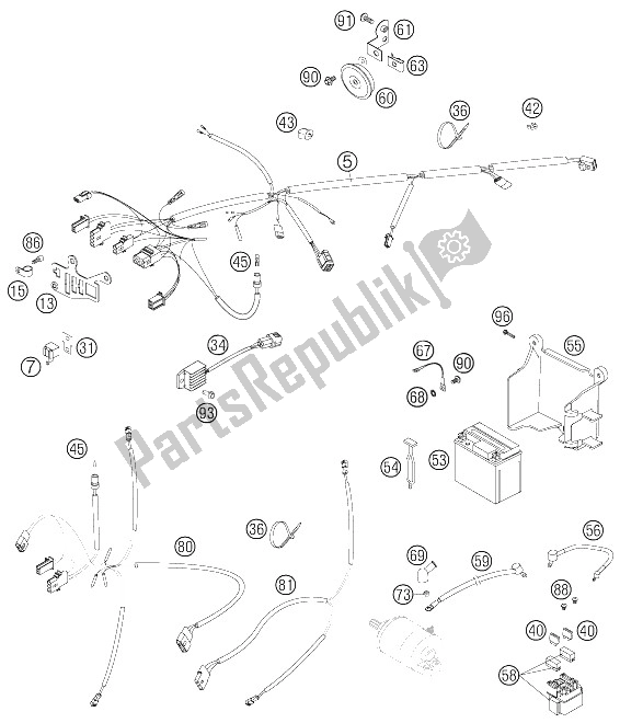 All parts for the Wiring Harness of the KTM 450 EXC Racing Australia 2006