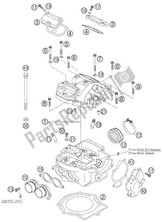 Todas las partes para Cabeza De Cilindro de KTM 450 SX Europe 2006