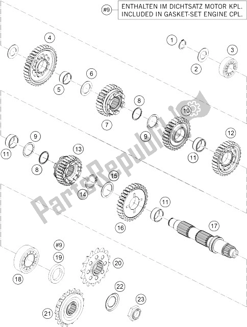 Toutes les pièces pour le Transmission Ii - Arbre Intermédiaire du KTM 1190 Adventure ABS Orange Europe 2015