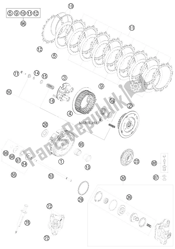 Todas las partes para Embrague de KTM 450 SMR Europe 2008