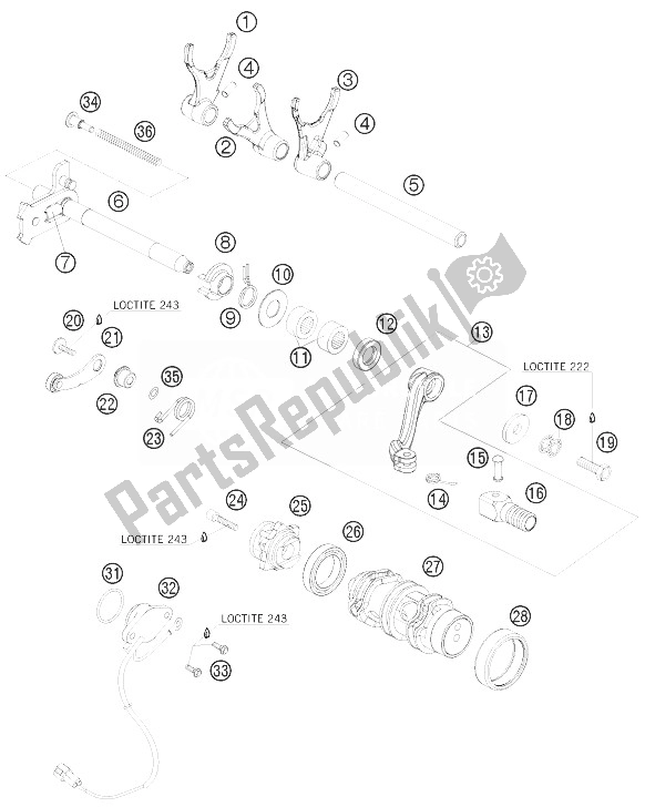 Todas las partes para Mecanismo De Cambio de KTM 690 Rally Factory Replica Europe 2010