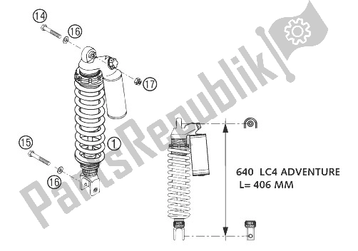 All parts for the Shock Absorber Wp 640 Lc4 Adv of the KTM 640 LC4 Adventure Europe 2003