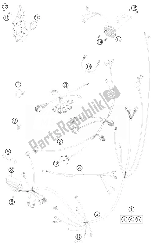 All parts for the Wiring Harness of the KTM 690 Rally Factory Replica Europe 2007