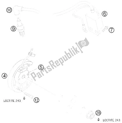 Toutes les pièces pour le Système De Mise à Feu du KTM 50 SX Mini USA 2008