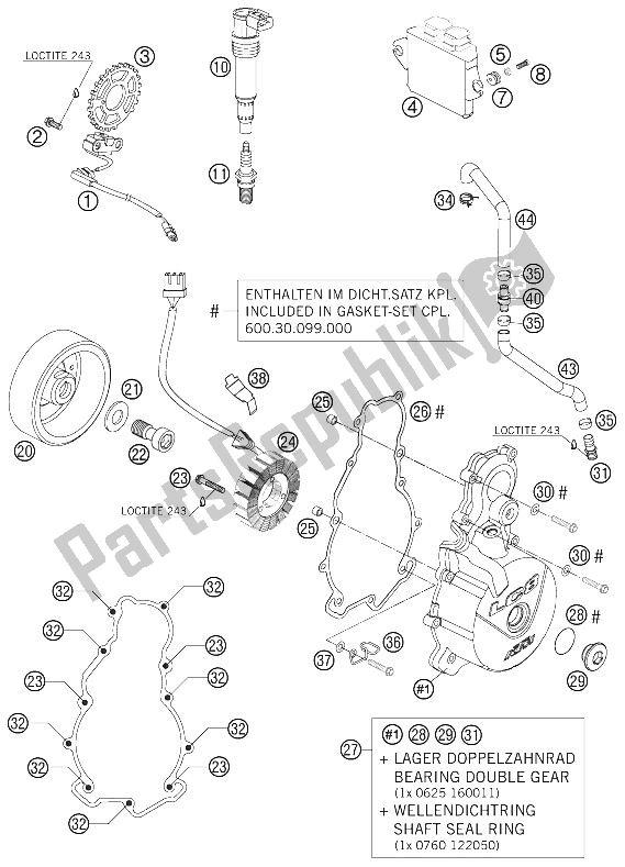 Todas as partes de Sistema De Ignição do KTM 990 Adventure Black ABS Europe 2006