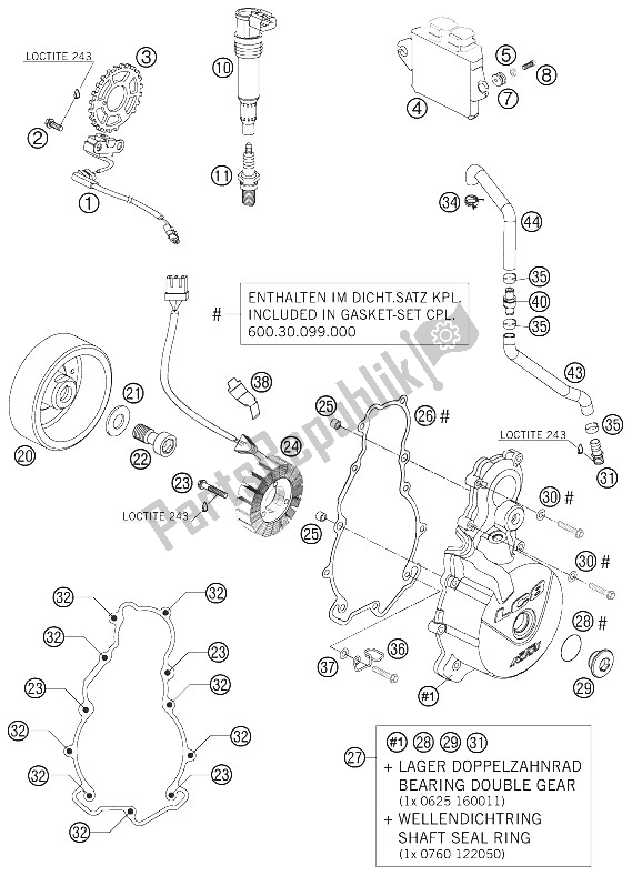Tutte le parti per il Sistema Di Accensione del KTM 990 Adventure S Australia United Kingdom 2006