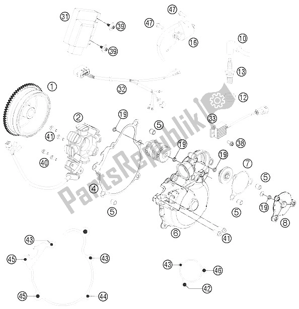 All parts for the Ignition System of the KTM 250 XC Europe USA 2016