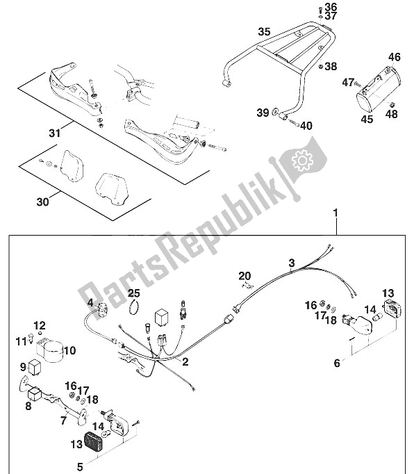 Toutes les pièces pour le Accessoires 125 '97 du KTM 125 EGS M ö 6 KW Europe 1997