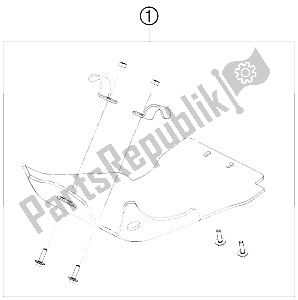 All parts for the Engine Guard of the KTM 125 EXC SIX Days Europe 2009