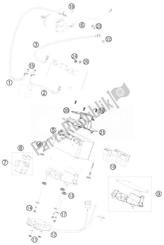 All parts for the Battery of the KTM 690 Duke White Europe 2010