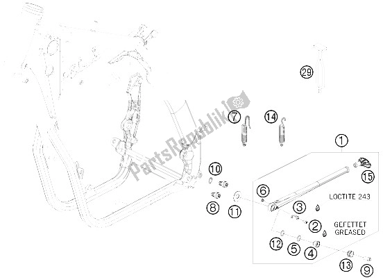 Toutes les pièces pour le Béquille Latérale / Centrale du KTM 250 EXC Australia 2011