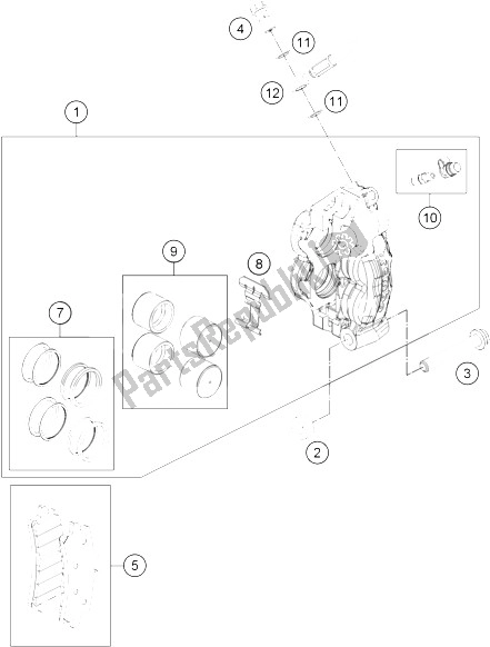 All parts for the Brake Caliper Front of the KTM 690 Duke R ABS Europe 2016