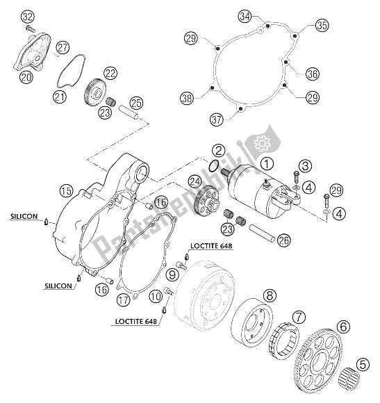 Tutte le parti per il Avviamento Elettrico del KTM 400 LS E MIL Europe 2005