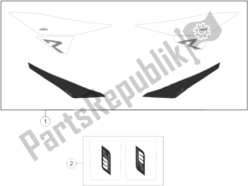 All parts for the Decal of the KTM 1190 Adventure R ABS Europe 2014