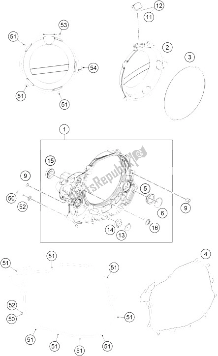 All parts for the Clutch Cover of the KTM 450 Rally Factory Replica Europe 2015