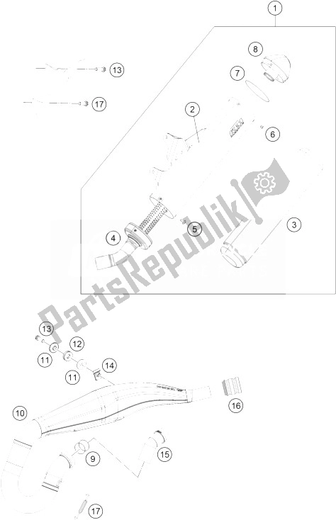 Todas las partes para Sistema De Escape de KTM Freeride 250 R Australia 2014