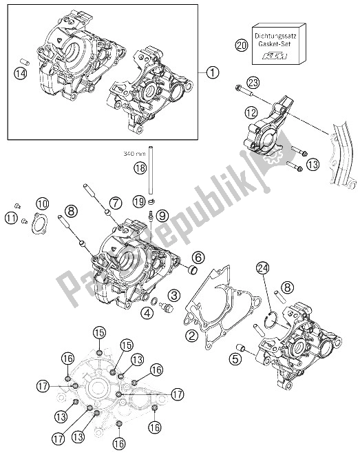 Todas las partes para Caja Del Motor de KTM 50 SX Mini Europe 2012