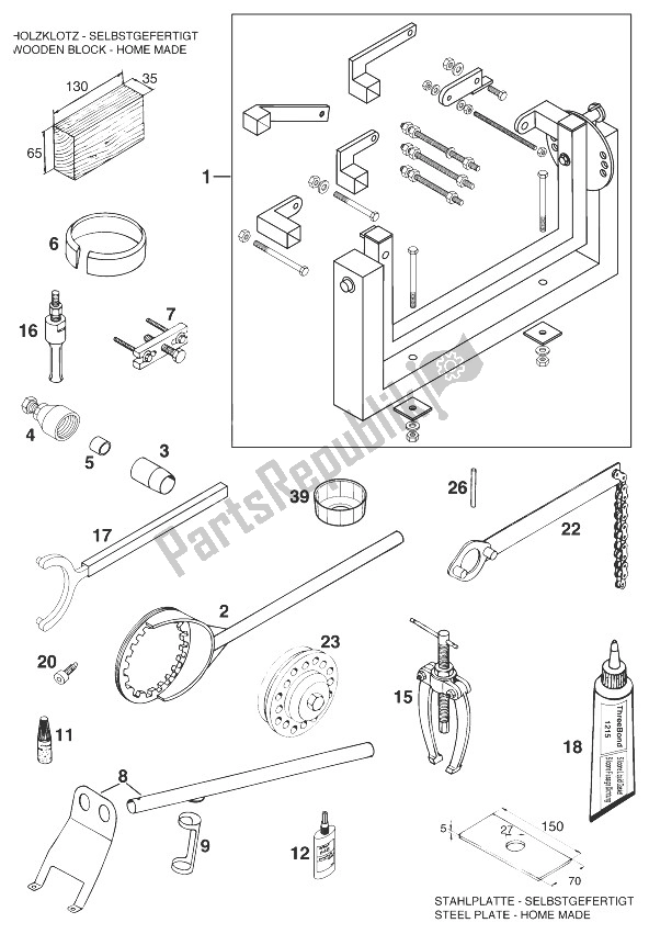 All parts for the Special Tools Lc4-e '96 of the KTM 640 LC4 98 Europe 1998