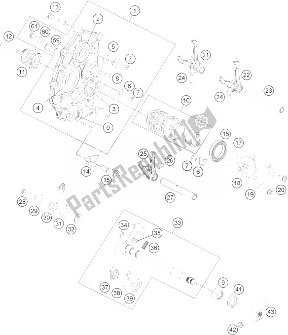 Todas las partes para Mecanismo De Cambio de KTM RC 250 R Europe 2013