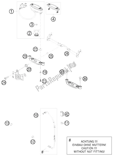 All parts for the Instruments / Lock System of the KTM 200 EXC Europe 2008