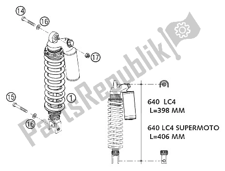 All parts for the Shock Absorber Lc4, Lc4 Sm ? 02 of the KTM 640 LC4 E Super Moto ROT Australia 2002