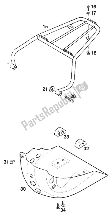 Todas las partes para Accesorios Egs '97 de KTM 620 EGS 37 KW 20 LT Blau Europe 1997